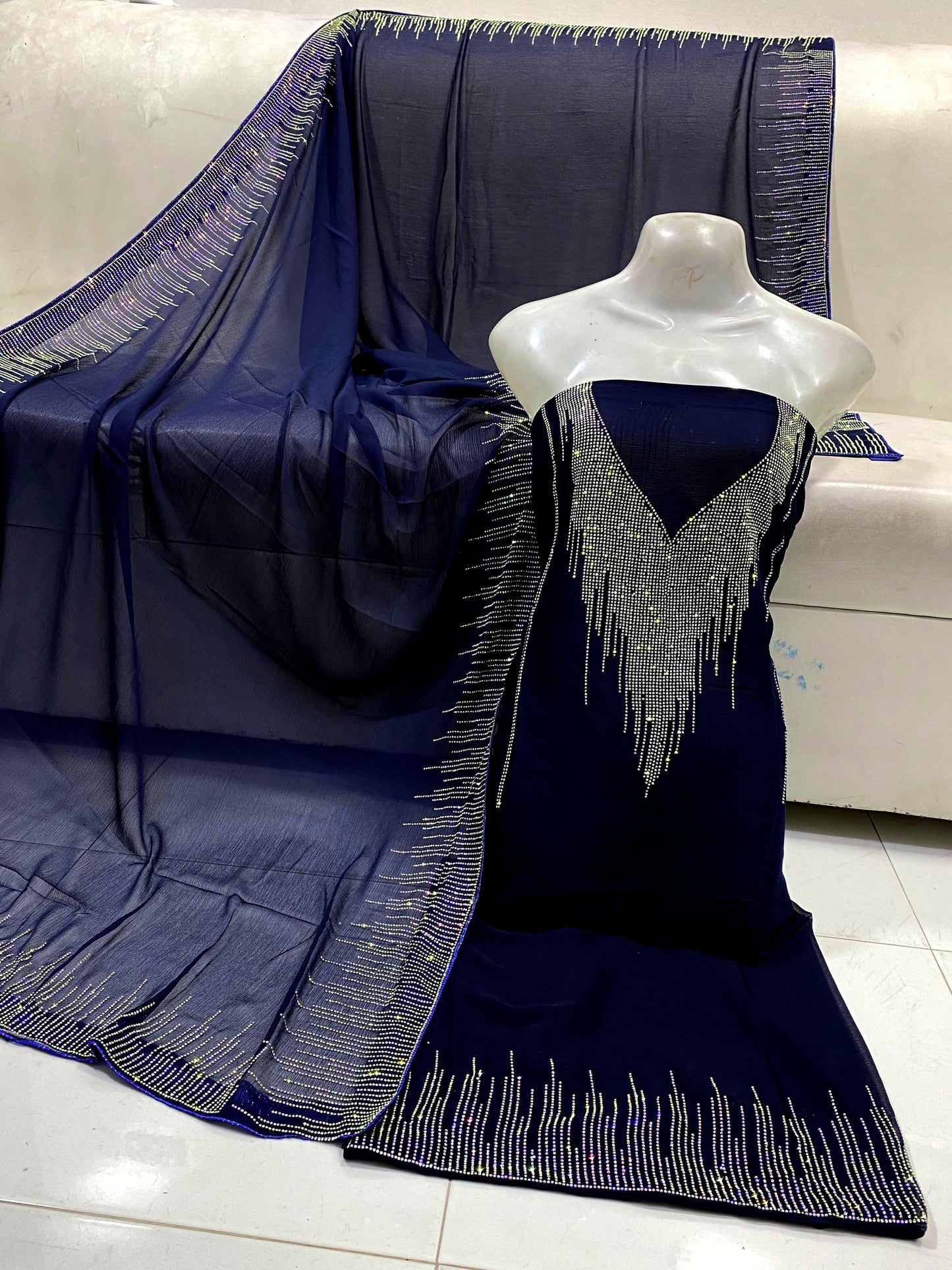 Unstitched Chiffon 2-Piece β Elegant Shirt & Dupatta Set