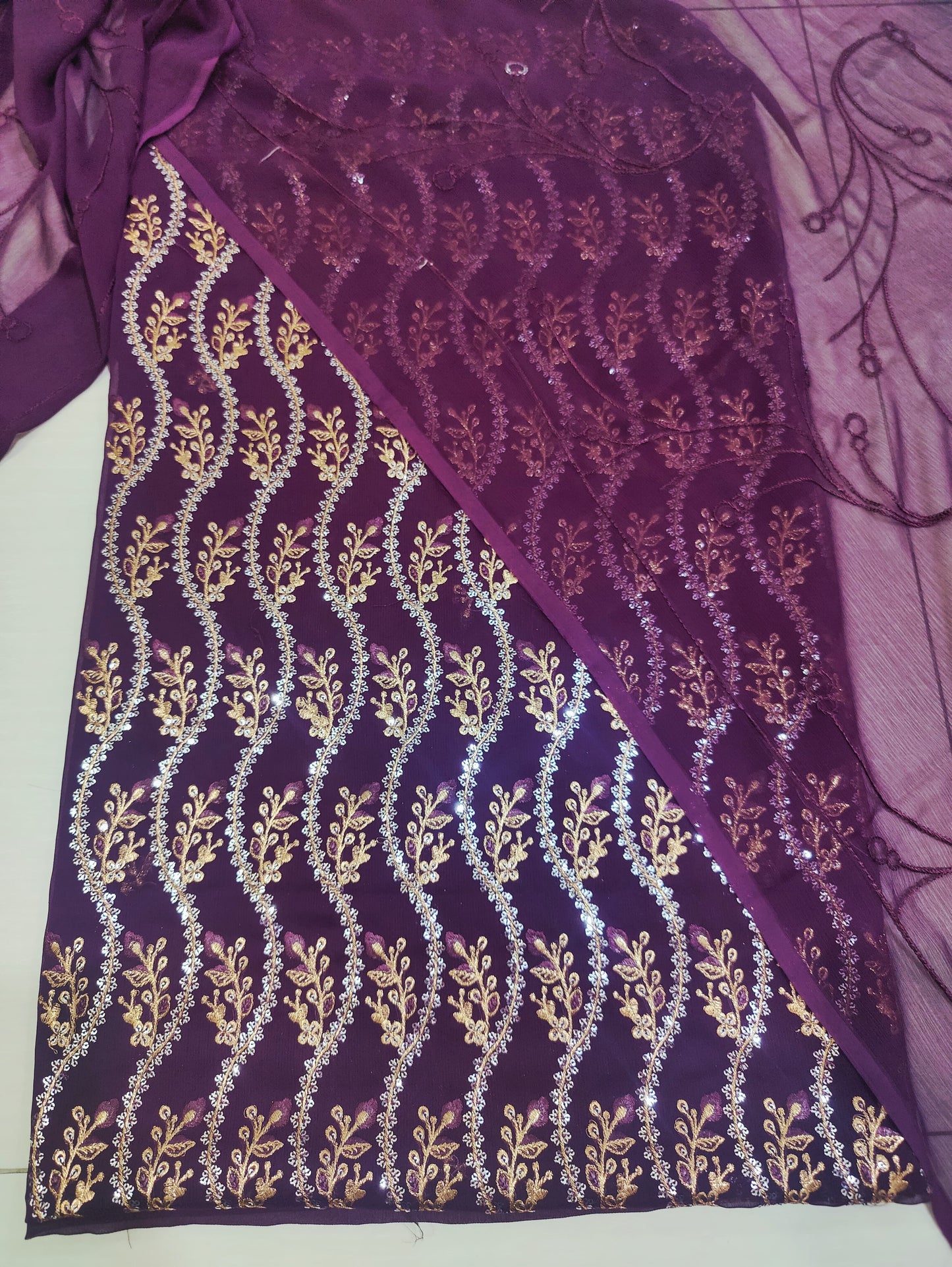 Chiffon embroidered unstitched