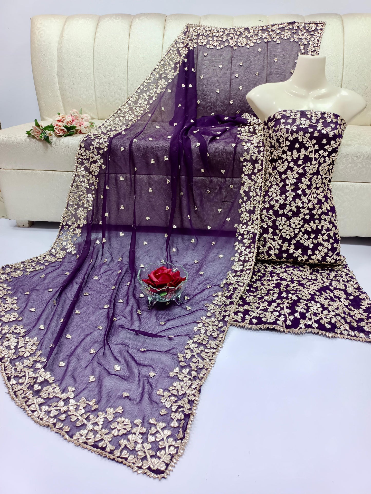 Luxury Chiffon 2pc Unstitched β Perfect for Formal Stitching