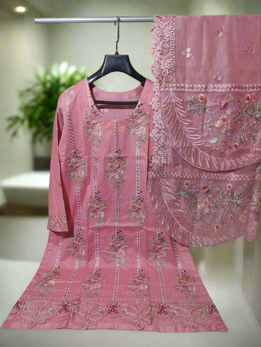 3-Piece Lawn Chikankari Suit for Women | Summer Collection