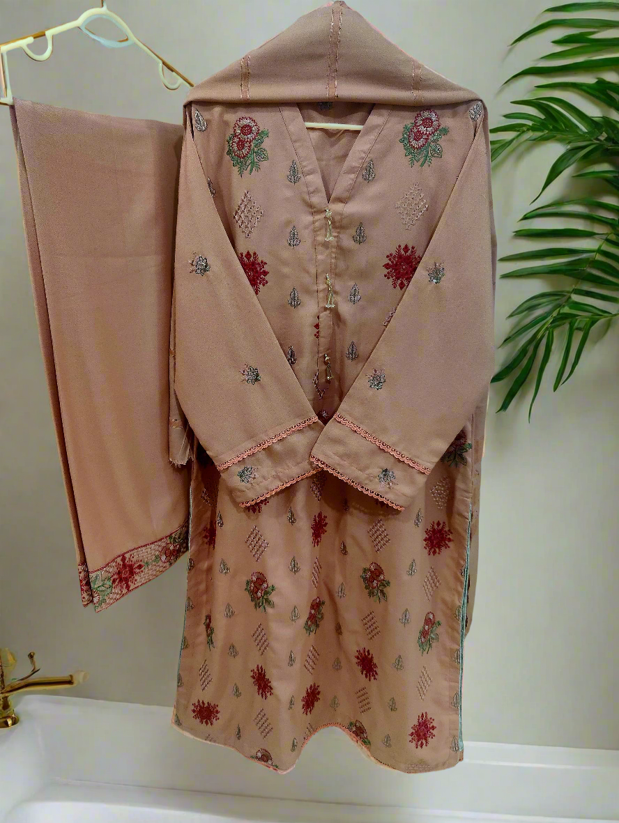 Premium Dhanak 3pc Suit Set – Timeless Style in Cozy Fabric