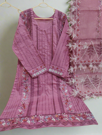 Chikankari Embroidered Lawn Suit – 3pc | Premium Collection