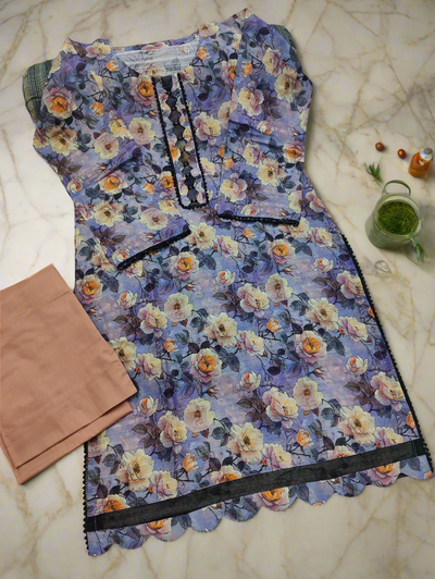 2pc Unstitched Lawn Suit | Premium Summer Collection