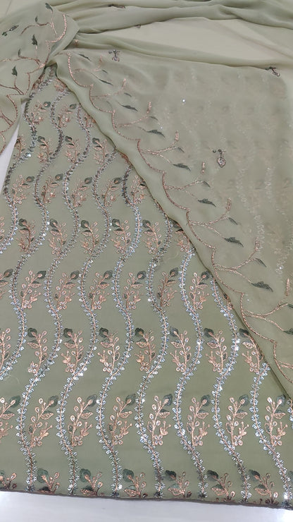 Chiffon embroidered 2pc