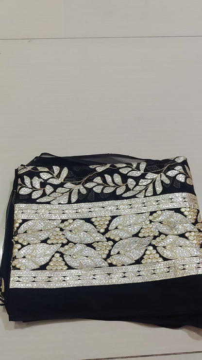 Chiffon Unstitched 2pc foil work