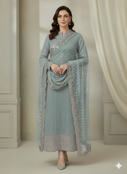 Net 2pc – Unstitched Turkish Cutdana Collection - 3