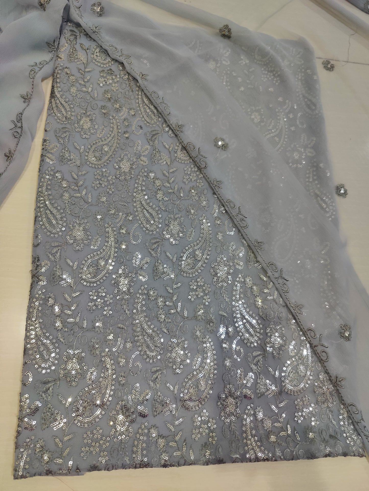 Chiffon embroidered 2pc unstitched