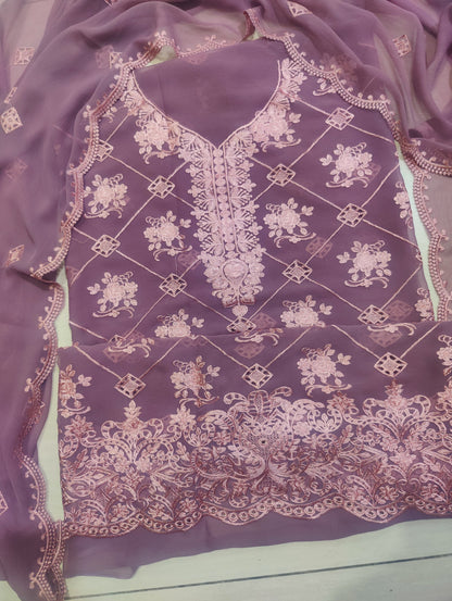 Chiffon Boring & Embroiderd 2pc unstitched