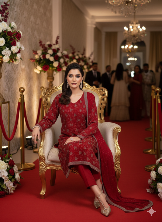 Designer Chiffon 3pc Party Wear