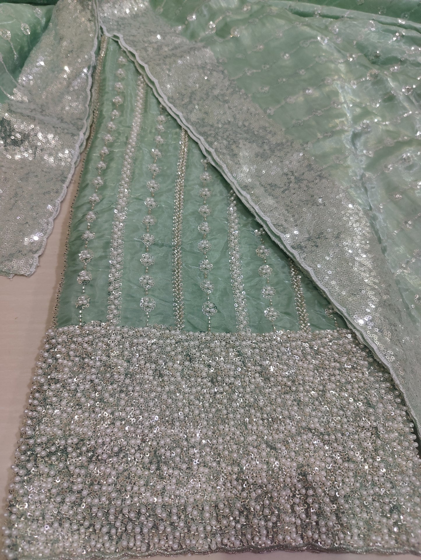 Silk 2pc – Unstitched Turkish Cutdana Collection - 1