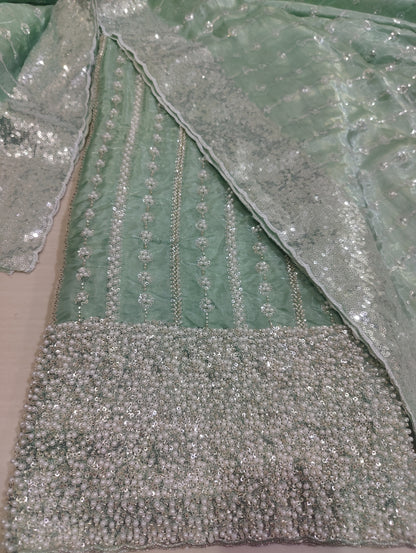 Silk 2pc – Unstitched Turkish Cutdana Collection - 1