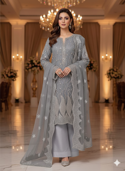 Net 2pc – Unstitched Turkish Cutdana Collection - 6