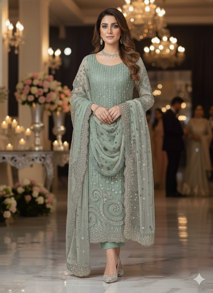 Net 2pc – Unstitched Turkish Cutdana Collection - 5