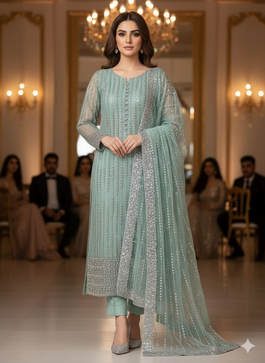 Net 2pc – Unstitched Turkish Cutdana Collection - 2