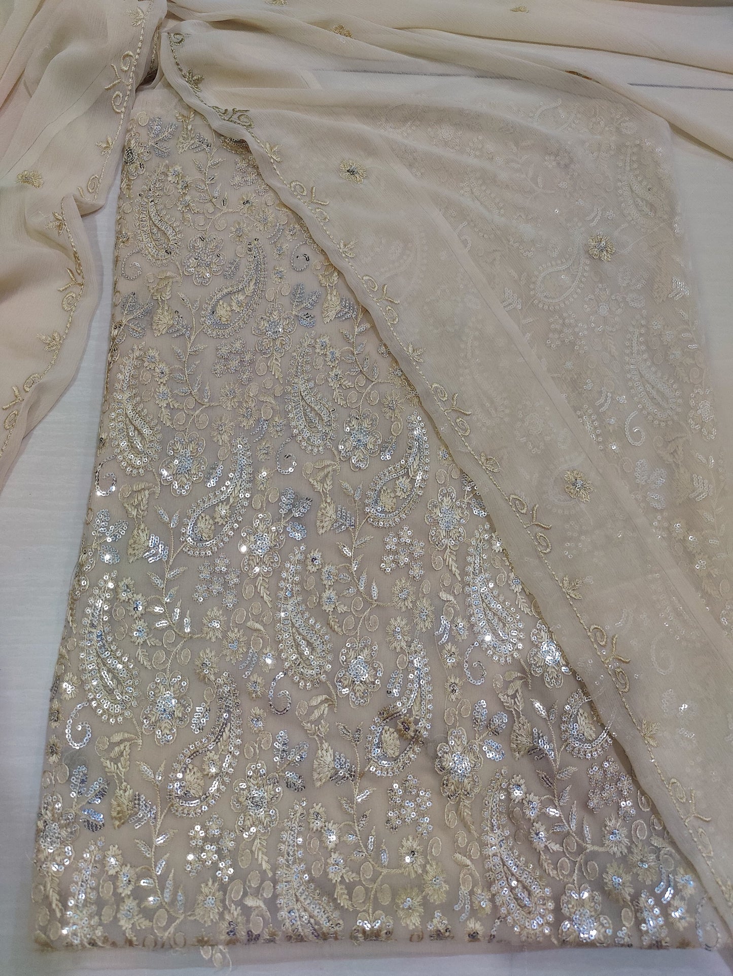 Chiffon embroidered 2pc unstitched