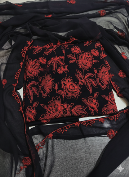 Chiffon Embroidered 2pc unstitched