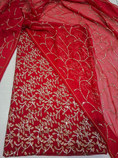 Chiffon embroidered 2pc unstitched