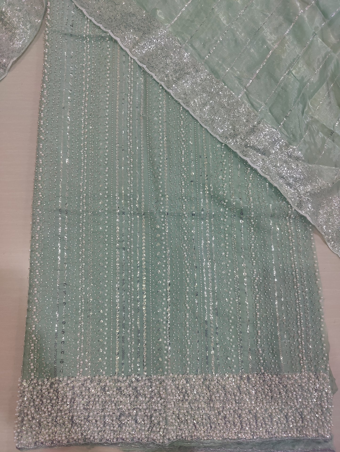 Silk 2pc Unstitched – Luxe Turkish Cutdana Embroidery Edition Fountain