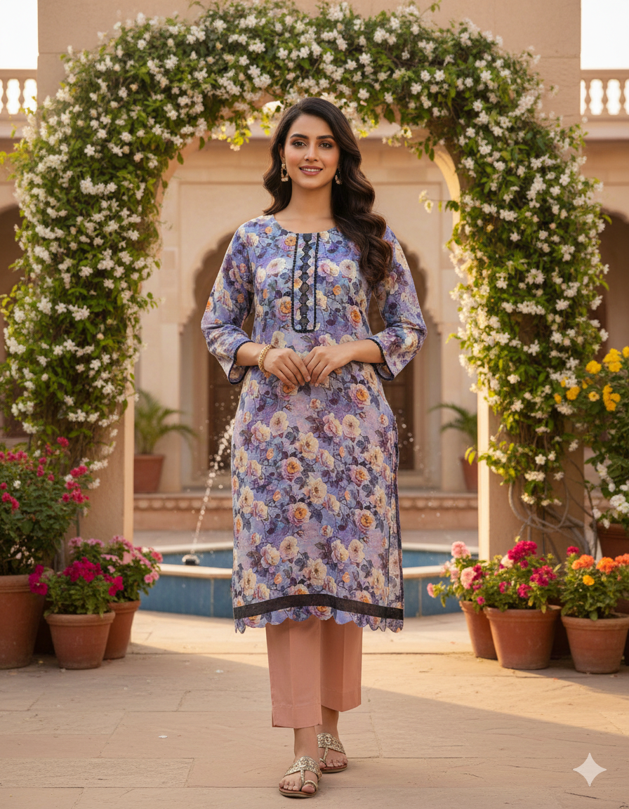 2pc Unstitched Lawn Suit | Premium Summer Collection