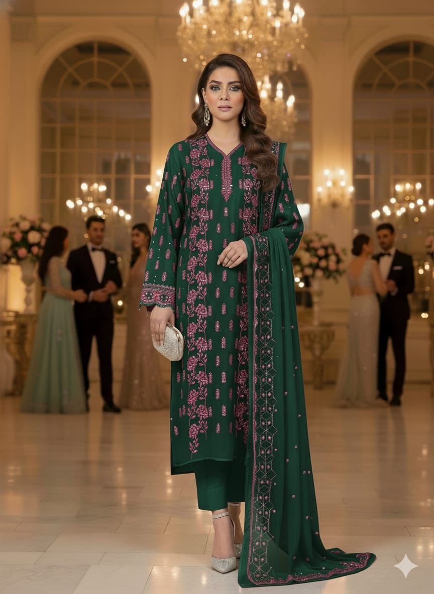 Chiffon Embroiderd 2pc unstitched