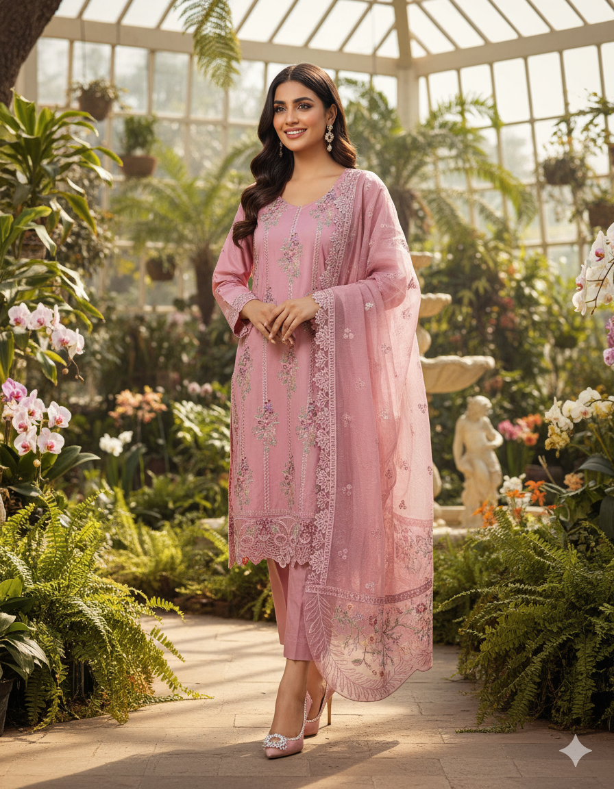 3-Piece Lawn Chikankari Suit for Women | Summer Collection