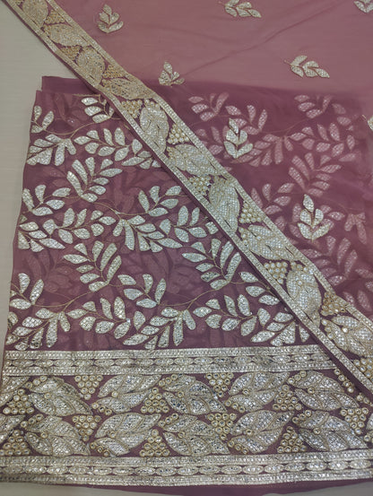 Chiffon Unstitched 2pc foil work