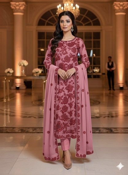 Chiffon Embroidered 2pc unstitched