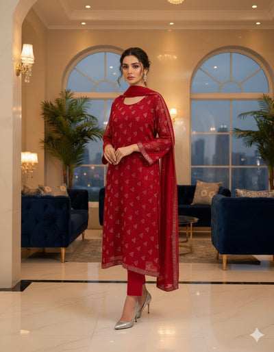 Designer Chiffon 3pc Party Wear