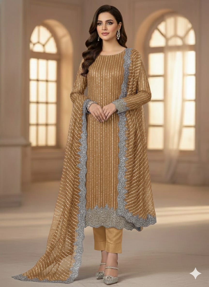 Net 2pc – Unstitched Turkish Cutdana Collection - 4