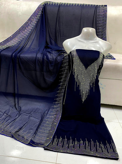 Unstitched Chiffon 2-Piece – Elegant Shirt & Dupatta Set