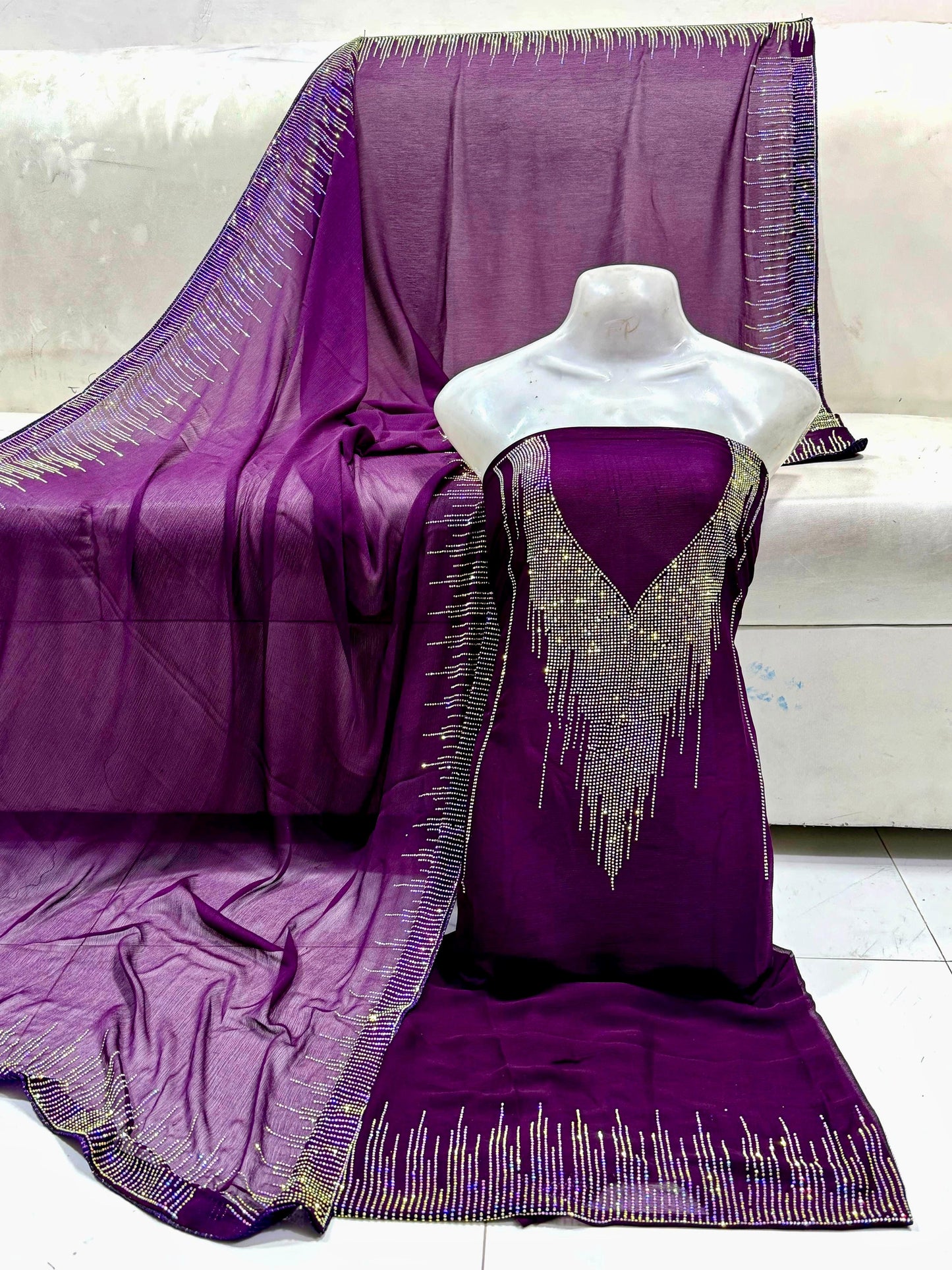 Unstitched Chiffon 2-Piece – Elegant Shirt & Dupatta Set