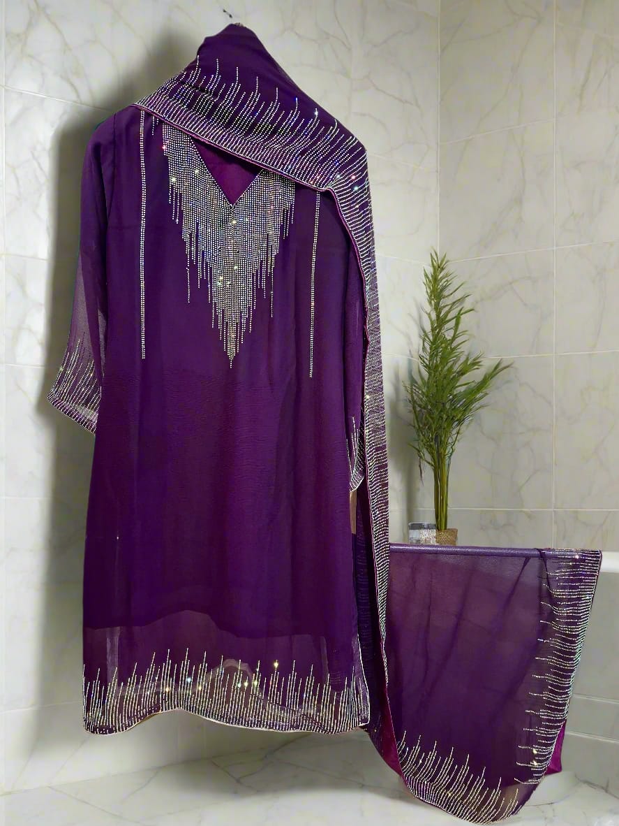 Designer Chiffon 3pc Party Wear