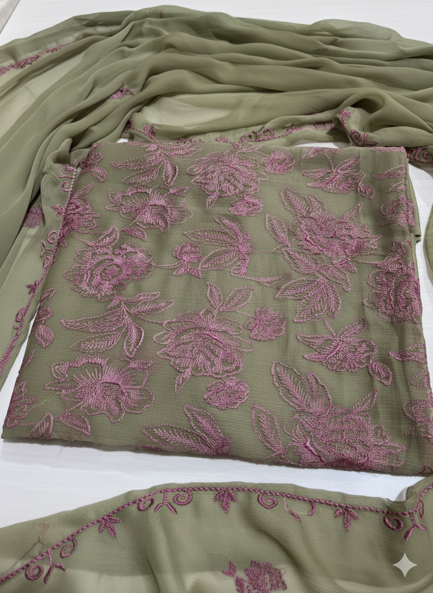 Chiffon Embroidered 2pc unstitched