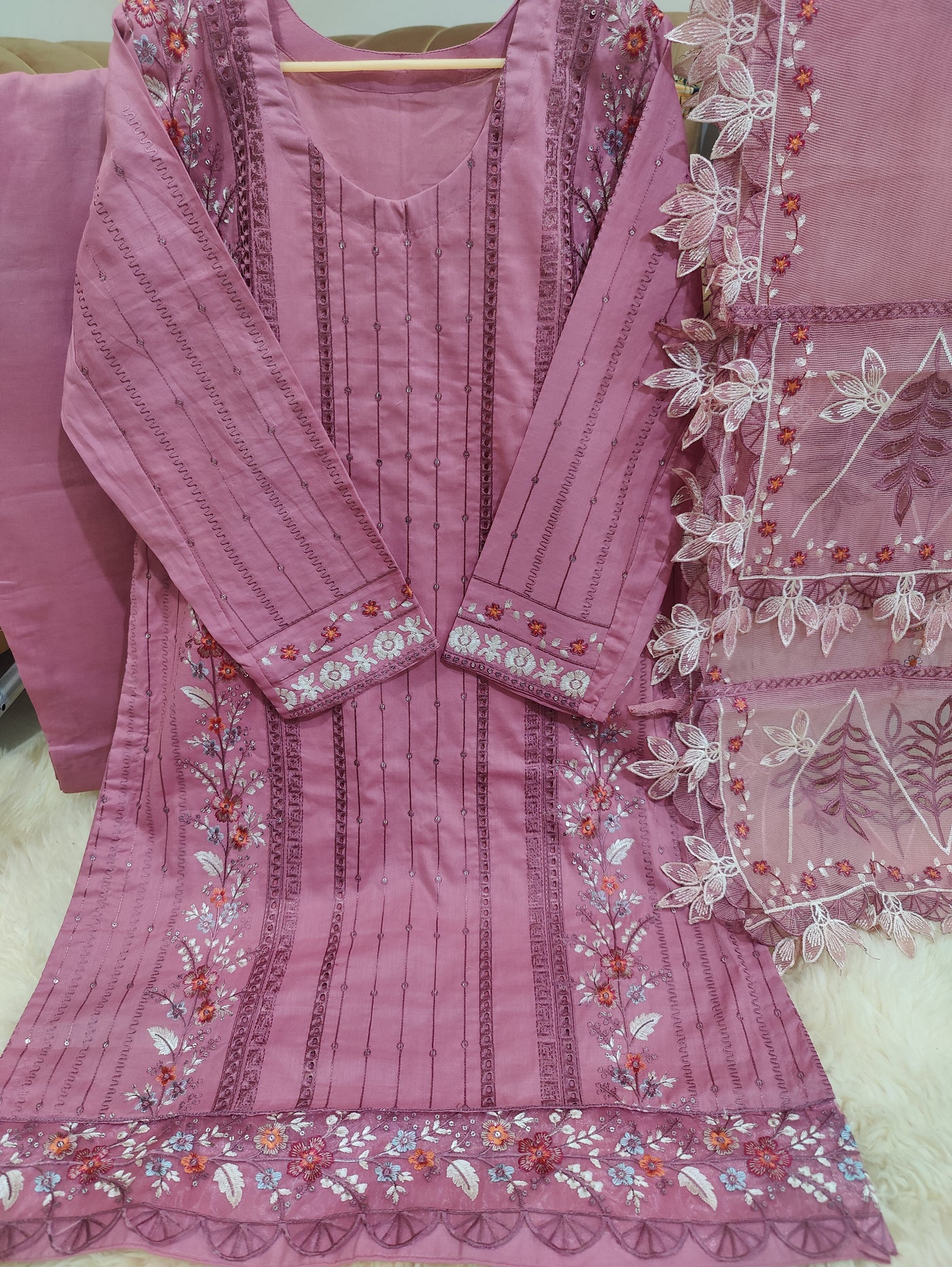 Chikankari Embroidered Lawn Suit – 3pc | Premium Collection