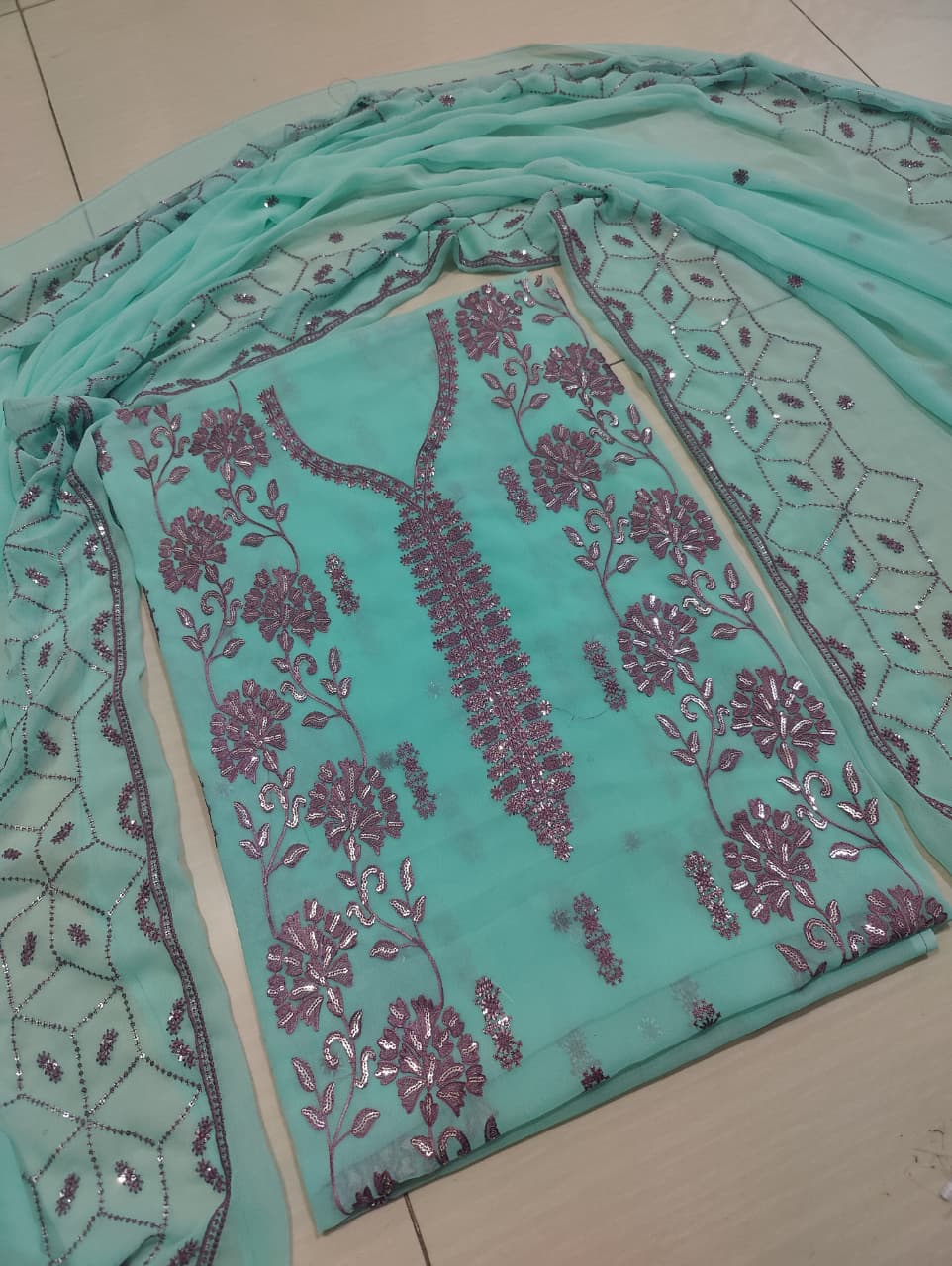 Chiffon Embroiderd 2pc unstitched