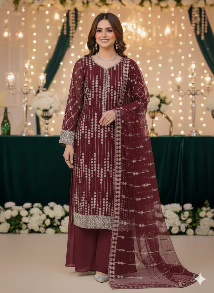 Net 2pc – Unstitched Turkish Cutdana Collection - 9