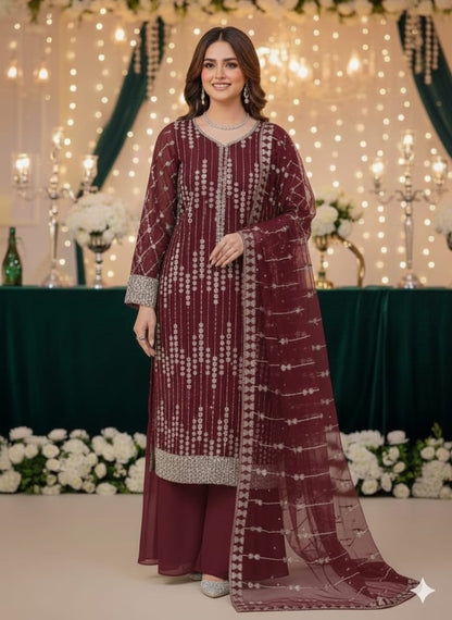 Net 2pc – Unstitched Turkish Cutdana Collection - 9