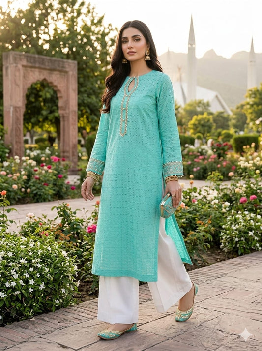 Lawn chikankari