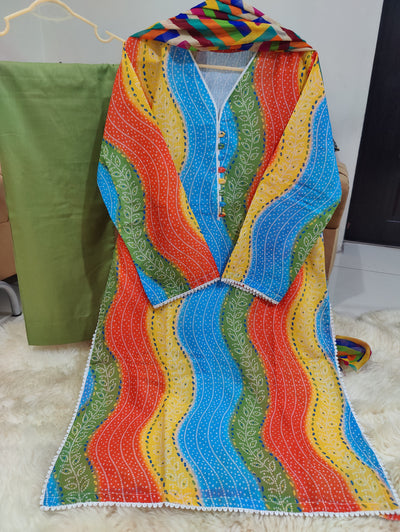 Unstitched Lawn 3pc Set | Soft Fabric & Vibrant Prints
