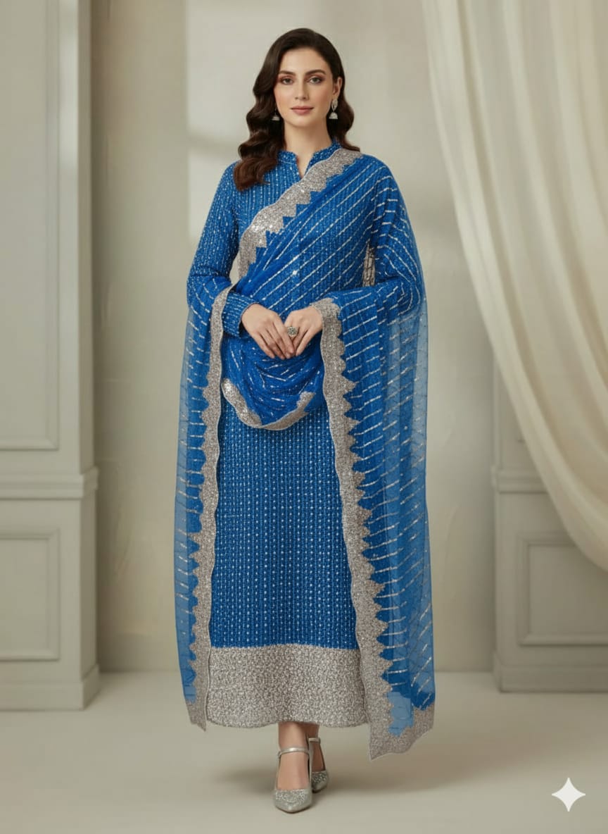 Net 2pc – Unstitched Turkish Cutdana Collection - 3