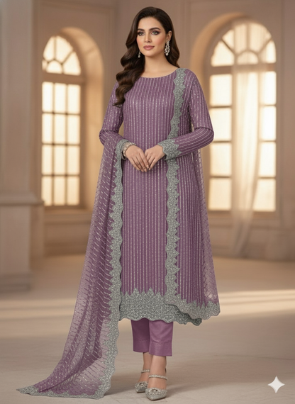 Net 2pc – Unstitched Turkish Cutdana Collection - 4