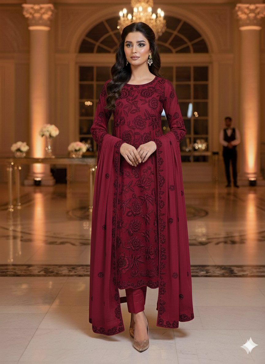 Chiffon Embroidered 2pc unstitched