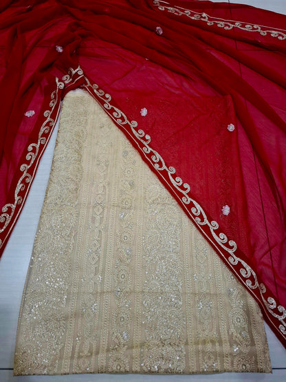 Chiffon Embroidered 2pc unstitched