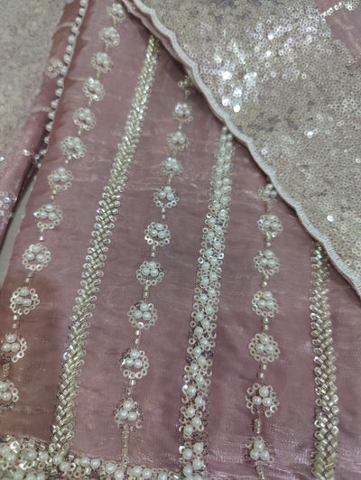 Turkish-Inspired Cutdana Work – Premium Silk 2pc Unstitched Ensemble