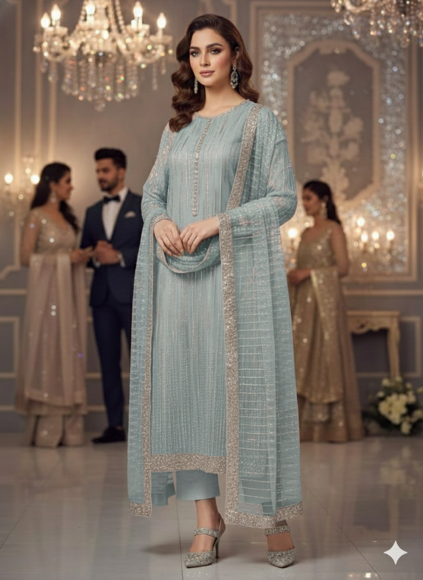 Net 2pc – Unstitched Turkish Cutdana Collection