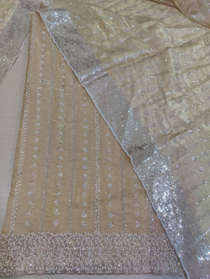 Silk 2pc – Unstitched Turkish Cutdana Collection - 5