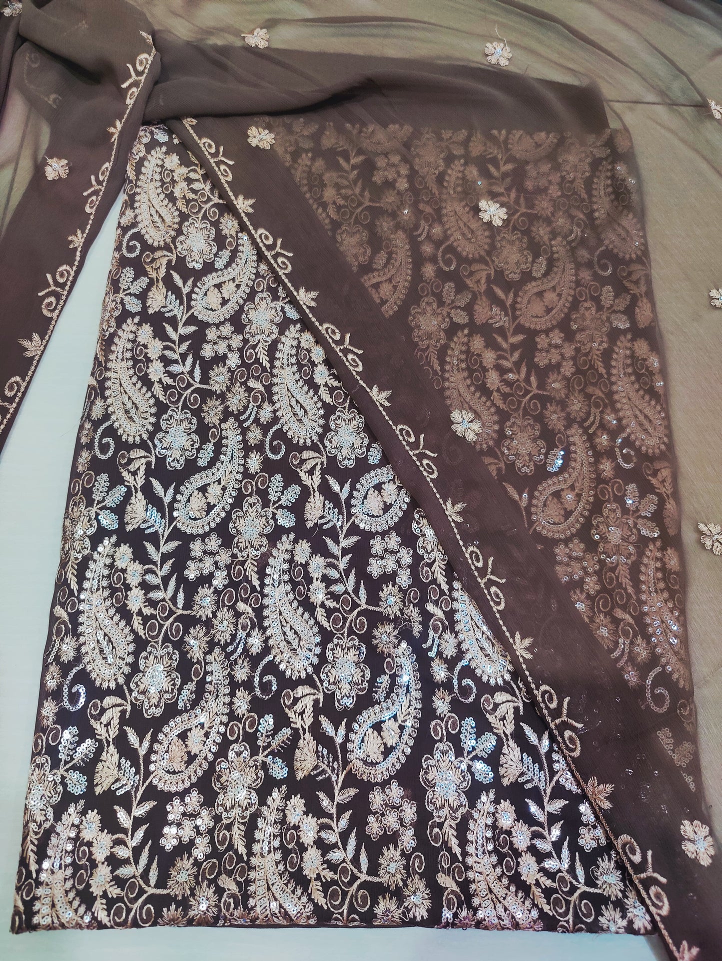 Chiffon embroidered 2pc unstitched