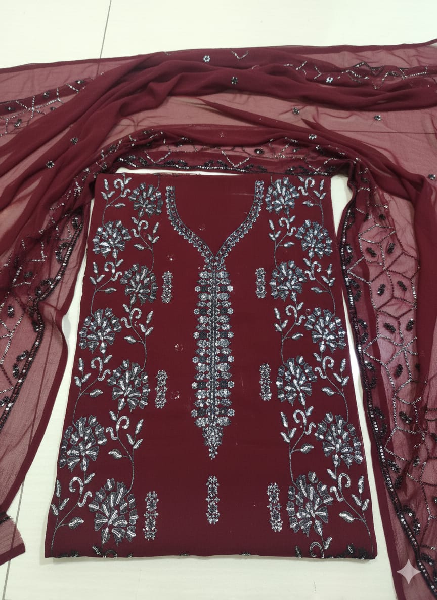 Chiffon Embroiderd 2pc unstitched