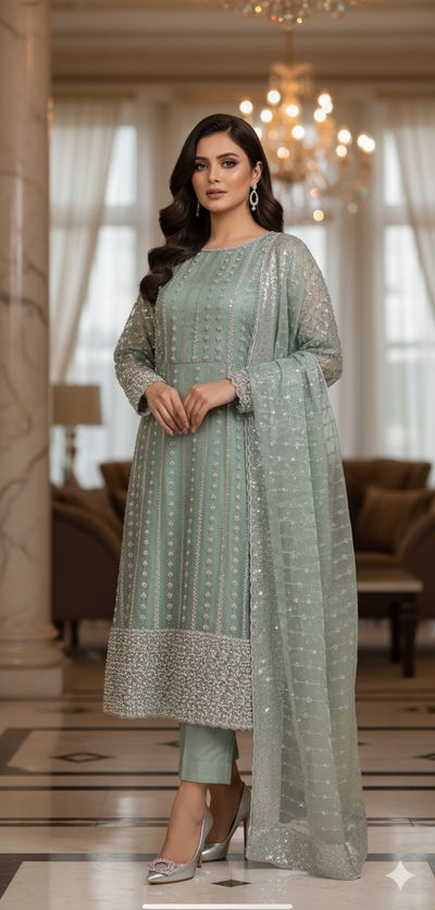 Silk 2pc Unstitched – Luxe Turkish Cutdana Embroidery Edition