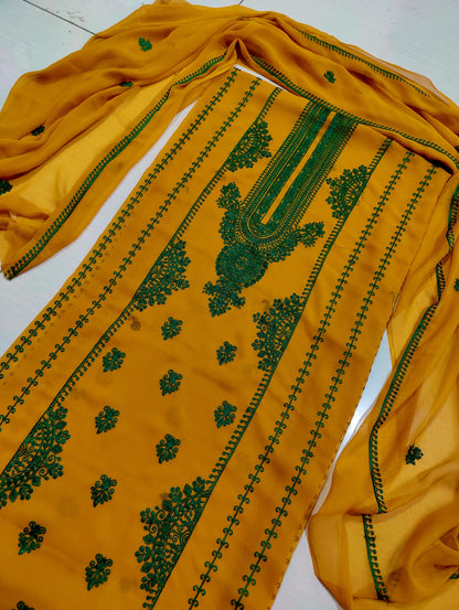 Chiffon Thread Embroiderd 2pc unstitched